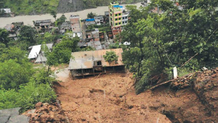 Landslie in Nepal after floods