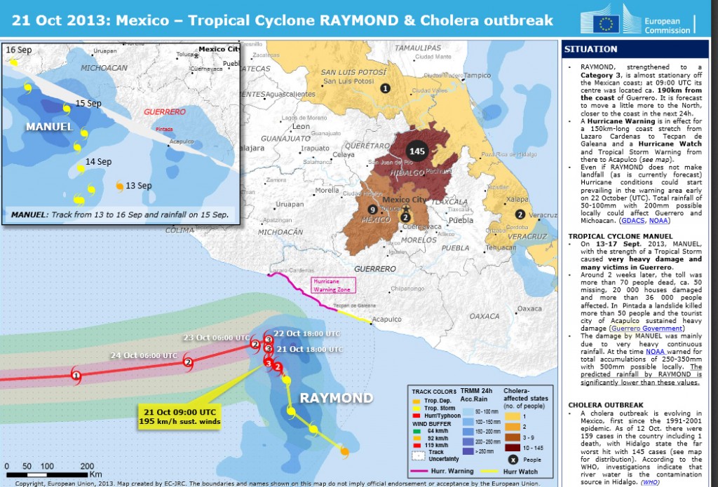 Hurricane Raymond Map 