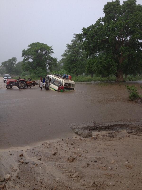 flooded road tanzania
