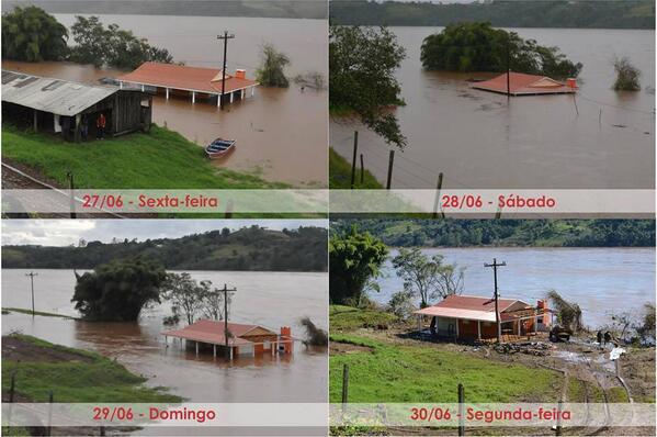 Floods in Irai, Brazil, late June 2014