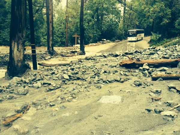 Floods and debris on the roads in San Bernardino County. Photo: San Bernardino County Fire Dept