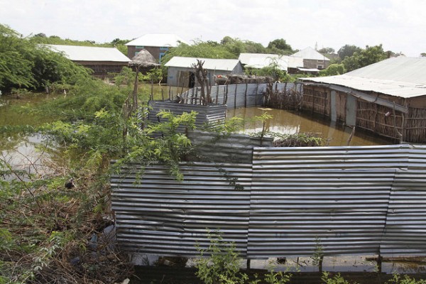Home submerged by floods after River Shabelle burst its banks in Belet Weyne Capital City of Hiran region, Somalia on November 05, 2014. AU/UN IST / Photo Ahmed Qeys