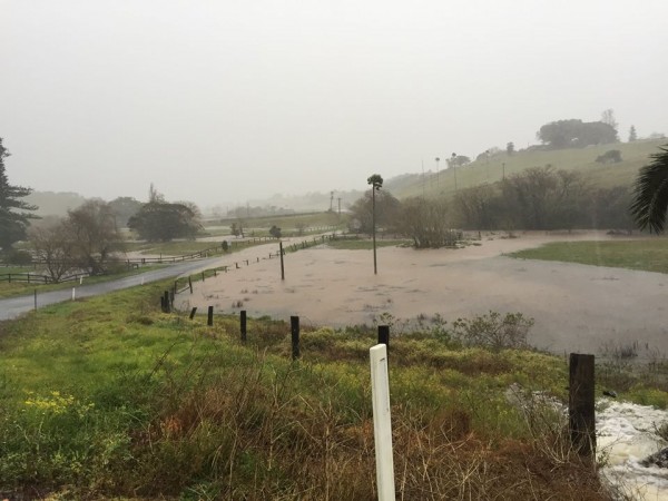Flooded areas around Jarrara dam, New South Wales, August 2015.  Photo: NSW SES