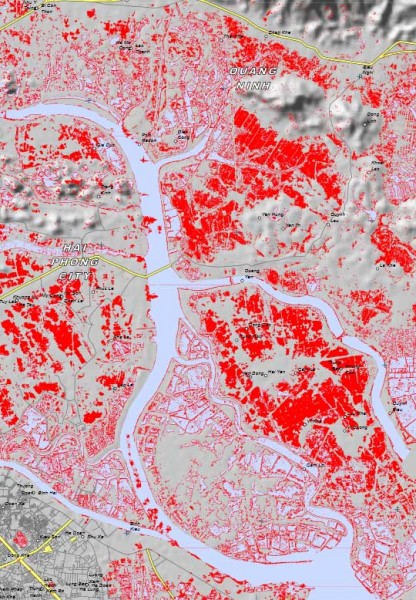 This map gives an overview of satellite detected waters in Song Lach Tray delta near Hai Phong City in northern Vietnam. Due to continuous rain, there is a notable increase in inundated fields along the coast in Hai Phong and Quang Ninh Provinces. In the analyzed area, approximately 30,000 hectares of land has been classified as flood affected. Many identified flooded regions are in close proximity to Ha Long Bay in Gulf of Tonkin, a UNESCO World Heritage Site. This is a preliminary analysis and has not yet been validated in the field. source and Image credit: UNITAR-UNOSAT.