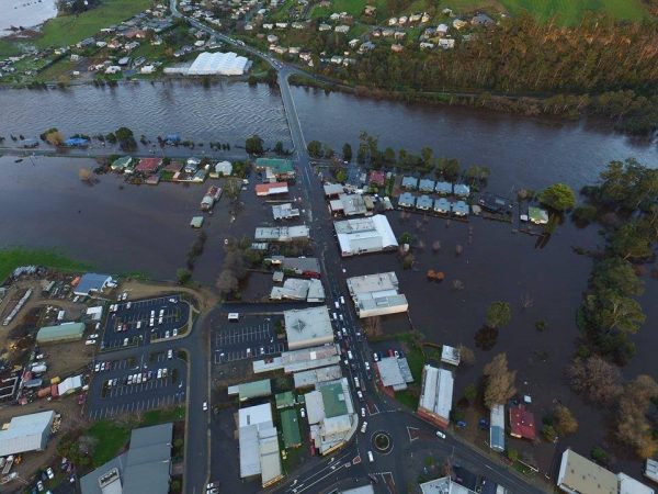 Floods in Huonville, Tasmania, July 2016. Photo: Tasmania SES